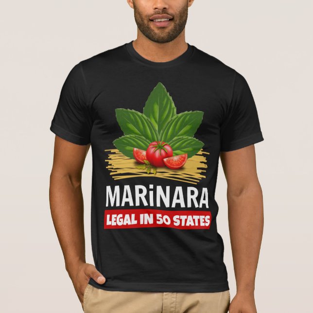 T-shirt Marinara Légal dans 50 Etats Basil Tomate Spaghett (Devant)