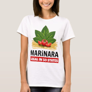 T-shirt Marinara Légal dans 50 Etats Basil Tomate Spaghett