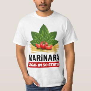 T-shirt Marinara Légal dans 50 Etats Basil Tomate Spaghett