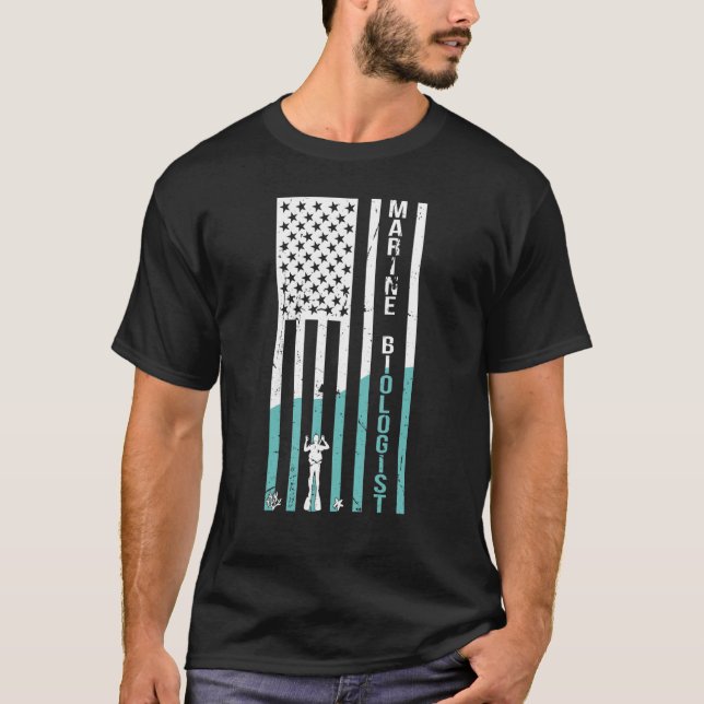 T-shirt Marine Biologist US Flag Marine Biology_1 (Devant)
