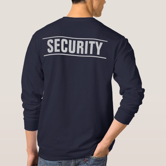 T-shirt Marine Bleu double face Imprimantes Mens Sécurité  (Dos)