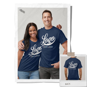 T-shirt Marine Blue Company Logo Swag Business Hommes Femm