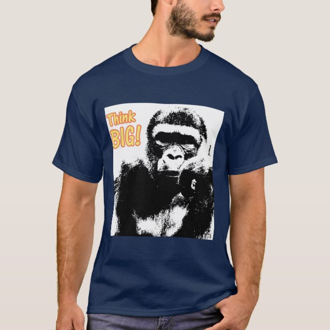 T-shirt Marine Blue Gorilla Pop Art élégant tendance moder (Devant)