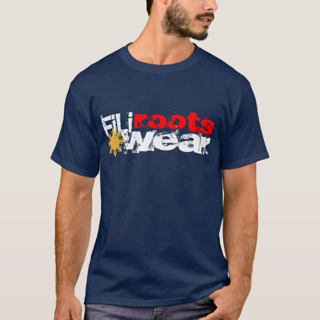 T-shirt marine de filirootswear (Devant)