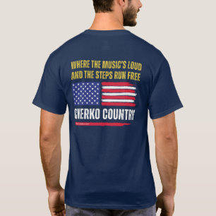 T-shirt (Marine) Drapeau américain / Musique forte et pas