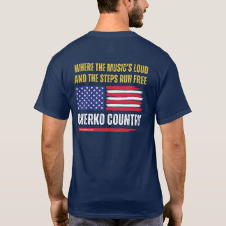 T-shirt (Marine) Drapeau américain / Musique forte et pas