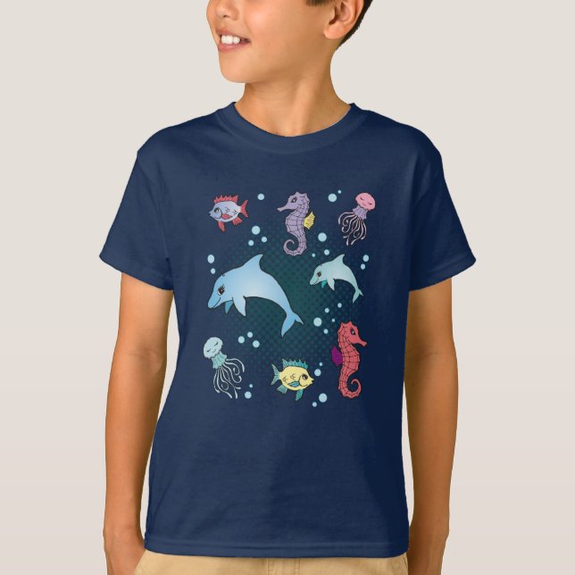 T-shirt Marine Life Marine Animaux Aquarium Cadeau d'aquar (Devant)