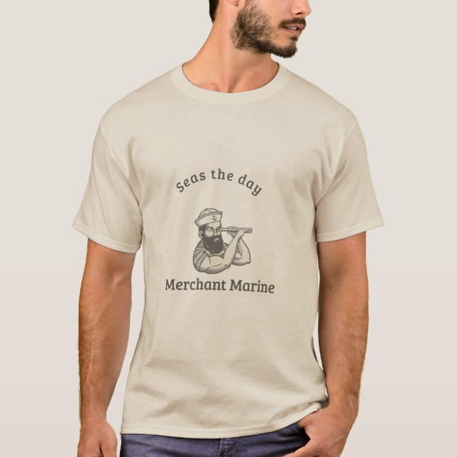 T-shirt Marine Marchande "La Mer La Journée" (Devant)