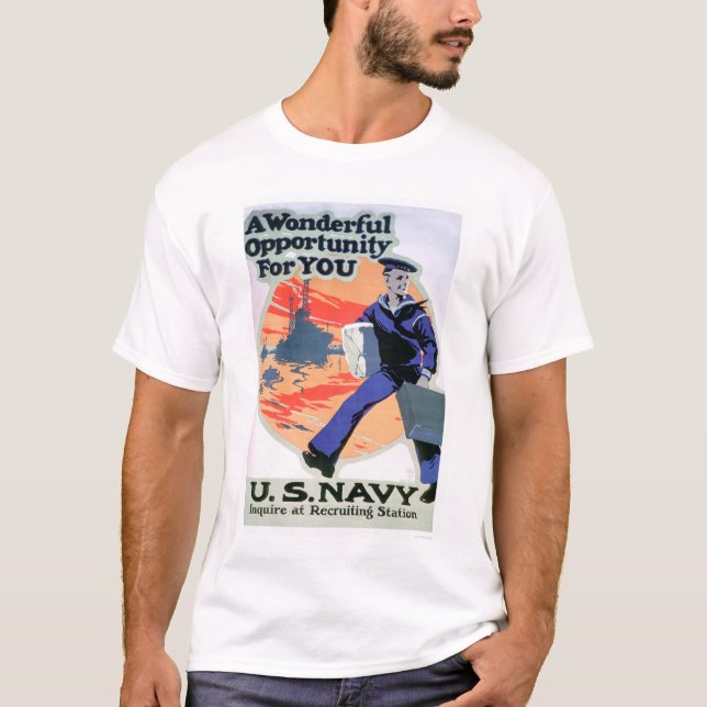 T-shirt Marine - une occasion merveilleuse (US02294) (Devant)