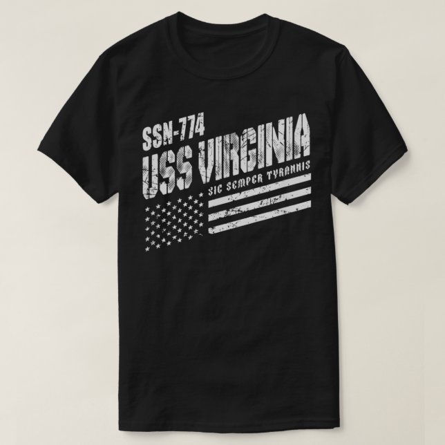 T-shirt Marine USS Virginia SSN 774 Sous-marin US (Design devant)