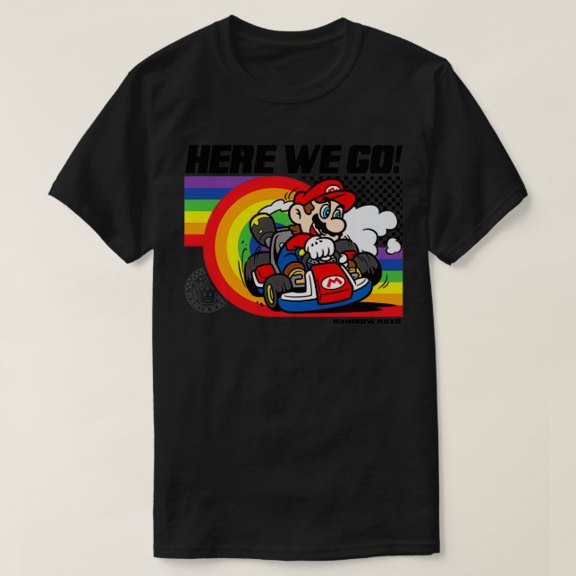 T-shirt Mario Kart Pride Rainbow Road We Go (Design devant)