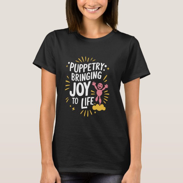 T-shirt Marionnette Masque Ombre Jouer Ventriloquiste Inte (Devant)