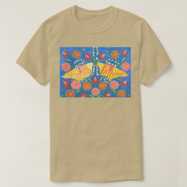 T-shirt Mariya Prymachenko Pigeons 1968 (Design devant)