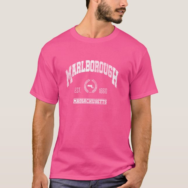 T-shirt Marlborough MA Massachusetts Vintage Throwback (Devant)