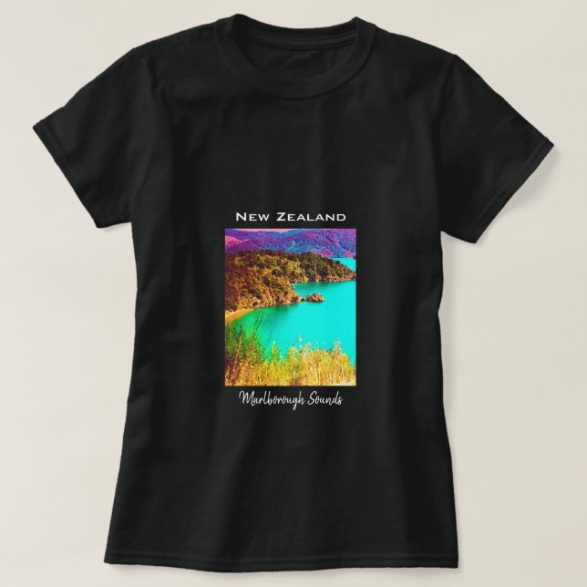 T-shirt Marlborough Sounds Voyage en Nouvelle-Zélande (Design devant)