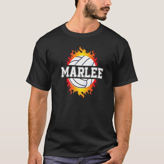 T-shirt Marlee Nom Volleyball Joueur Girls Ball et Net S (Devant)