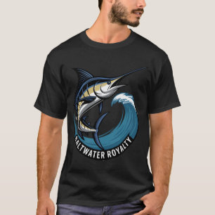 T-shirt Marlin bleu profond – Marlin bleu surfant sur les
