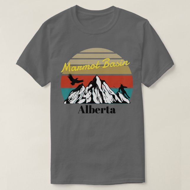 T-shirt Marmot Basin ski Alberta Canada 1 (Design devant)