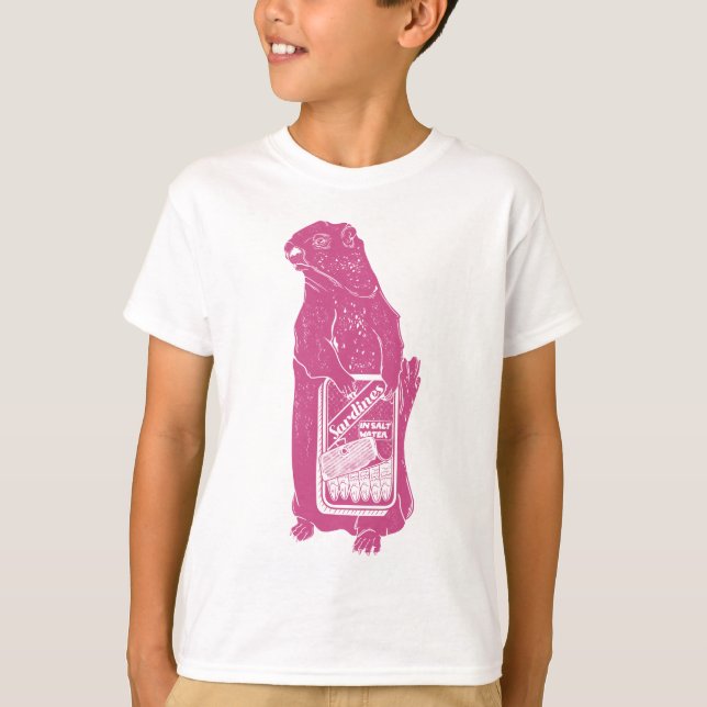 T-shirt Marmot Groundhotte mangeant des sardines (Devant)
