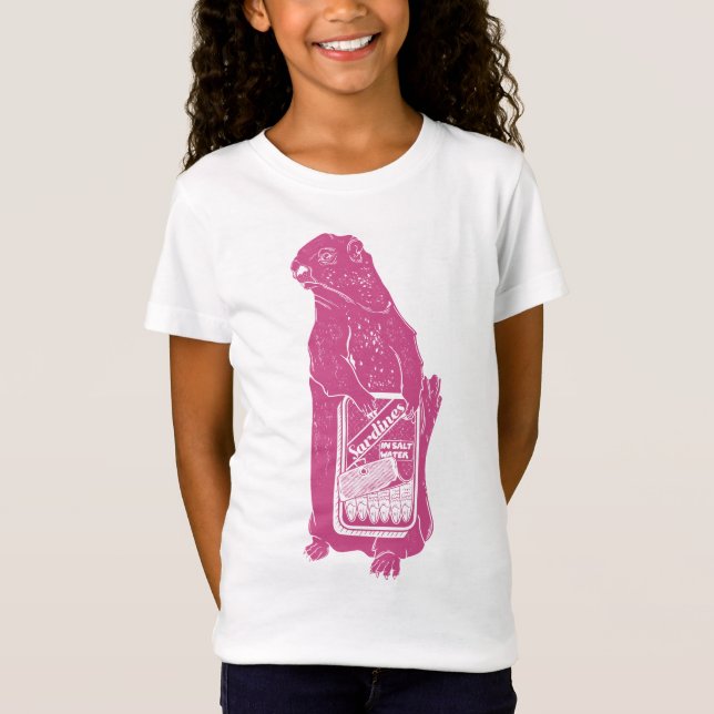 T-Shirt Marmot Groundhotte mangeant des sardines (Devant)