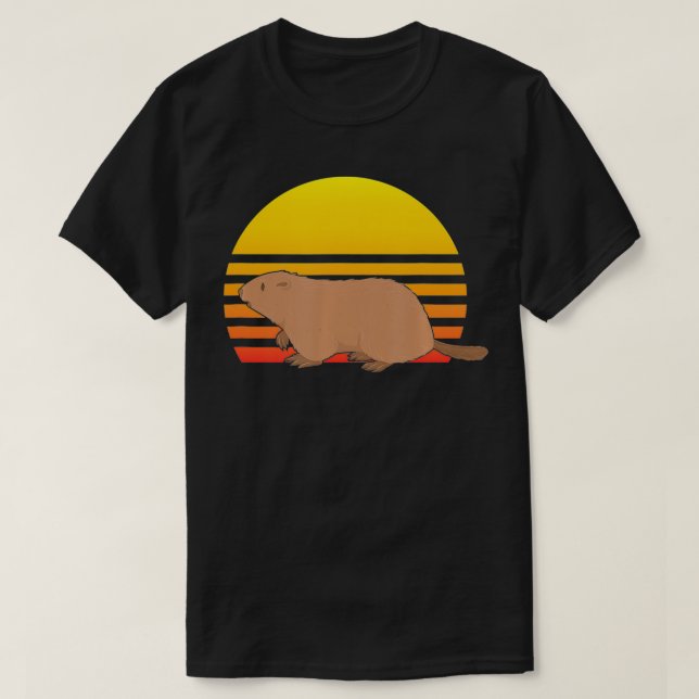 T-shirt Marmot Retro Sunset Marmot Animal Zookeeper  (Design devant)
