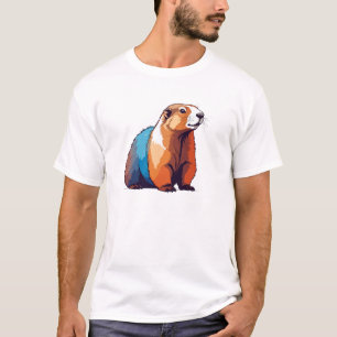T-shirt Marmot Vector Art aux couleurs vives