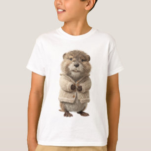 T-shirt Marmotte adorable en cardigan tricoté