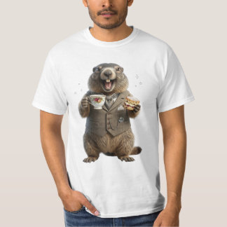 T-shirt Marmotte buvant du thé