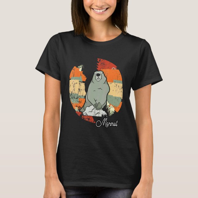 T-shirt Marmotte, Coucher De Soleil Animal Marmotte (Devant)