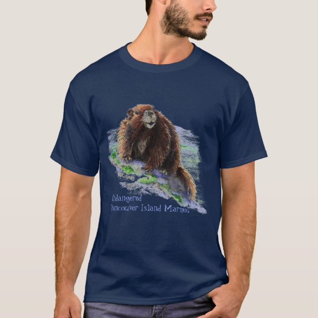 T-shirt Marmotte de l'île de Vancouver en voie de disparit (Devant)
