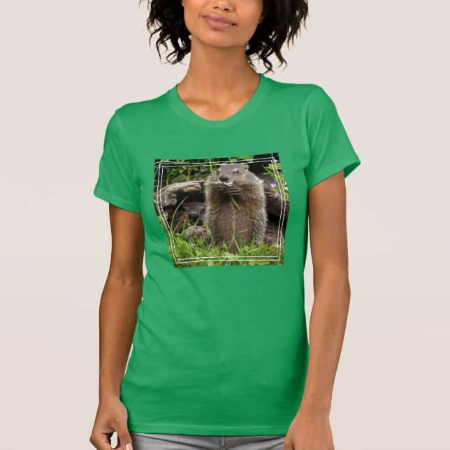 T-shirt Marmotte mâchant une fleur (Devant)