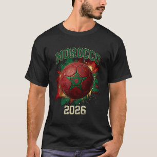 T-shirt Maroc 2026 Football Drapeau Peinture Éclaboussée
