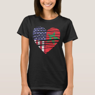T-shirt Maroc American Gros Coeur USA Patriot Heritage