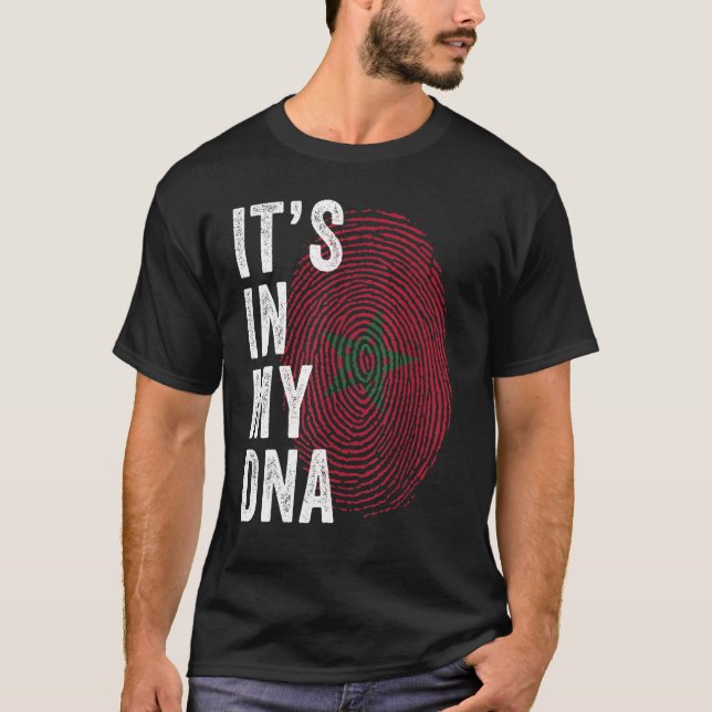 T-shirt Maroc dans mon ADN Marocains empreintes digitales  (Devant)