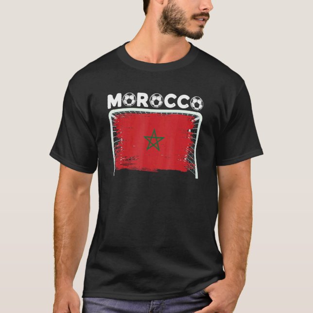 T-shirt Maroc Drapeau Équipe Marocaine De Football (Devant)
