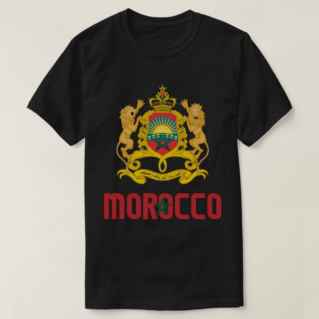 T-shirt Maroc Drapeau et blason Patriotique (Design devant)
