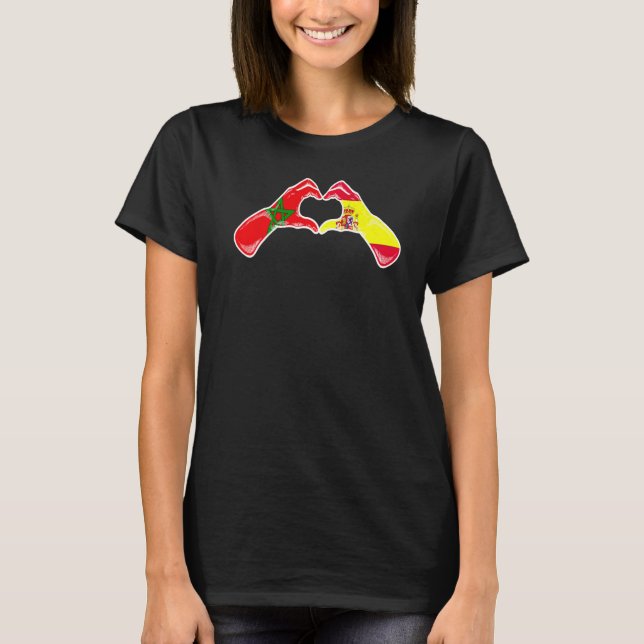 T-shirt Maroc Espagne Drapeau Maroc Coeur espagnol (Devant)