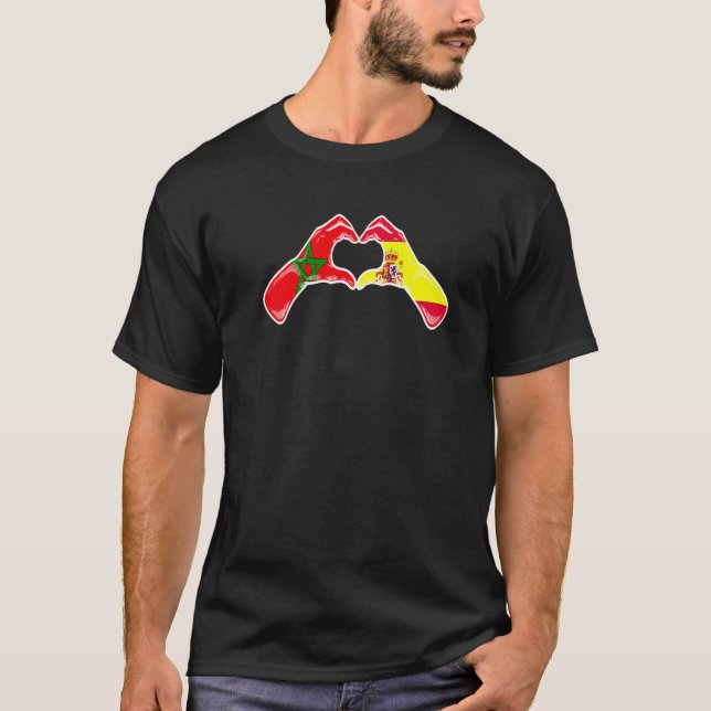 T-shirt Maroc Espagne Drapeau Maroc Coeur espagnol (Devant)