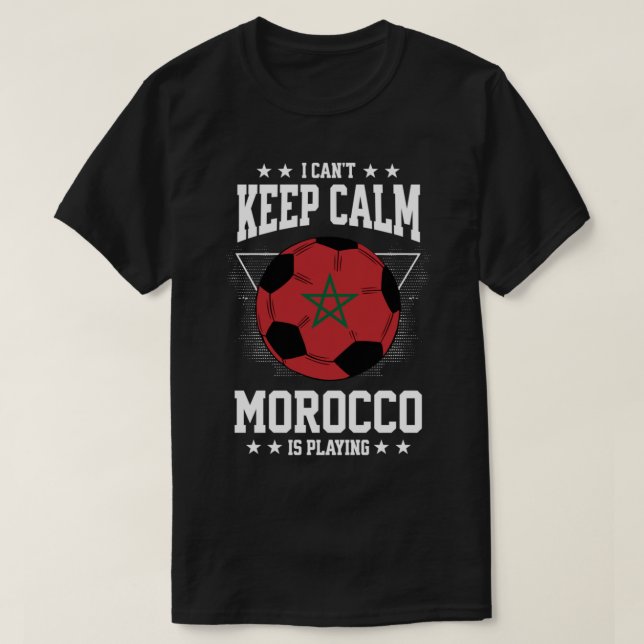 T-shirt Maroc Football Jersey 2022 Drapeau Drôle Amour de  (Design devant)