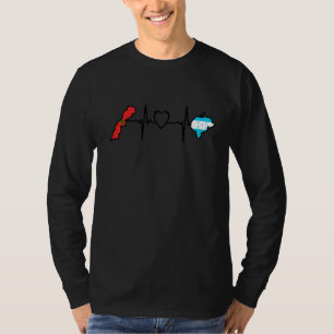 T-shirt Maroc Honduras Drapeau Maroc Honduras Heartbeat