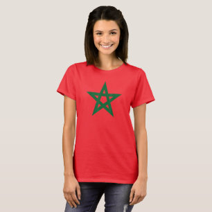 T-shirt Maroc Maillot de Football à Étoiles Drapeau Maroca