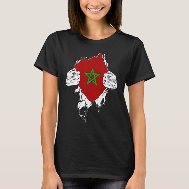 T-shirt Maroc, Maroc Drapeau Amour, Marocain Fière (Devant)