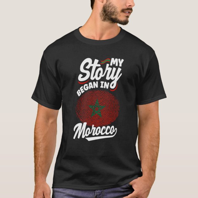 T-shirt Maroc Maroc Maroc Marocain Drapeau Mon histoire a  (Devant)
