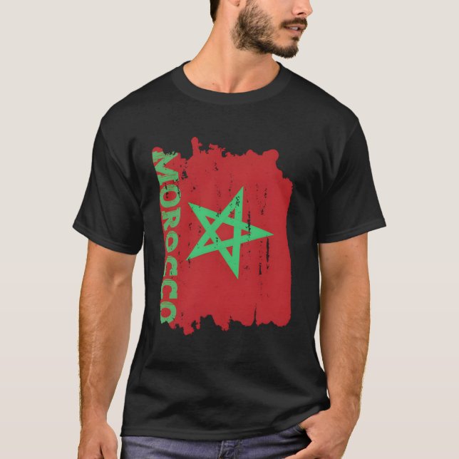 T-shirt Maroc Marocain Drapeau Maroc Fierté (Devant)