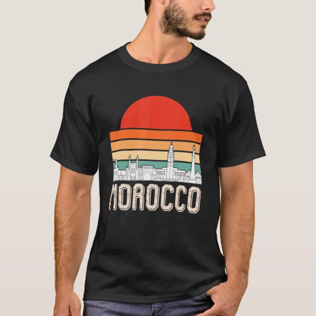 T-shirt Maroc Skyline Afrique Gibraltar Marocains Souveni (Devant)