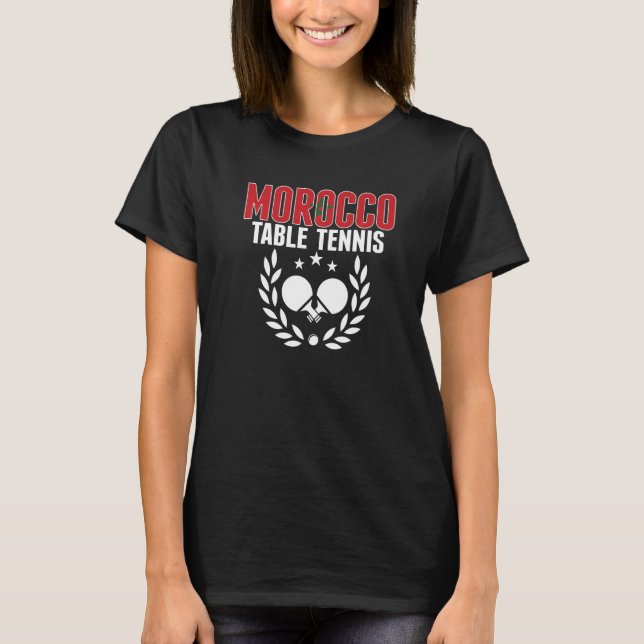 T-shirt Maroc Table Tennis Marocain Ping Pong Supporté (Devant)