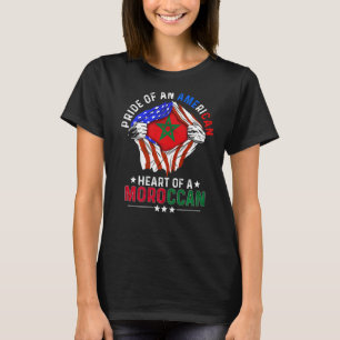 T-shirt Marocain Américain America Pride Pays Étrangers Mo