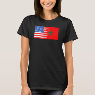 T-shirt Marocain Américain Drapeau Maroc Usa