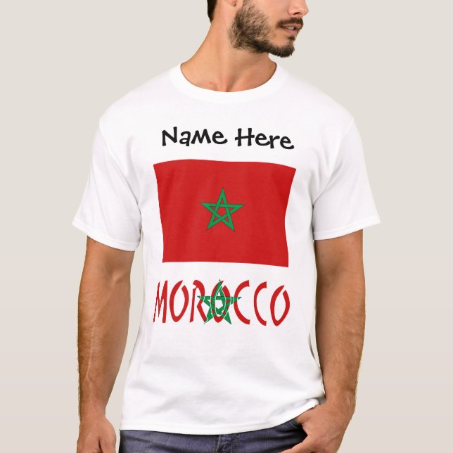 T-shirt Marocain Drapeau Personnalisé (Devant)