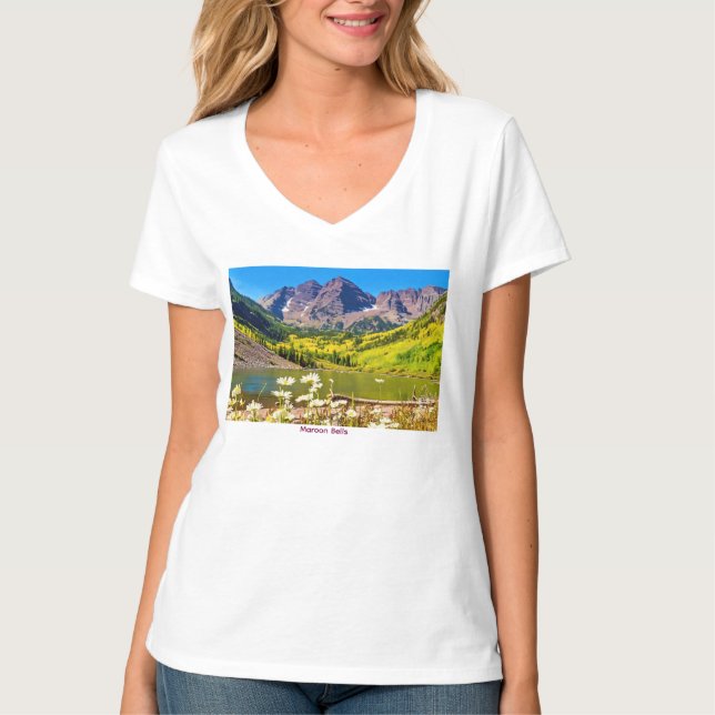T-shirt Maroon Bells in Aspen Colorado (Devant)